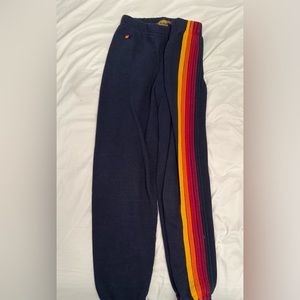 Aviator nation kids size 14  navy 5 stripe sweatpants